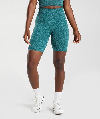 Dámské Šortky Gymshark Adapt Animal Seamless Cycling Tyrkysové | CZ 3858BEX